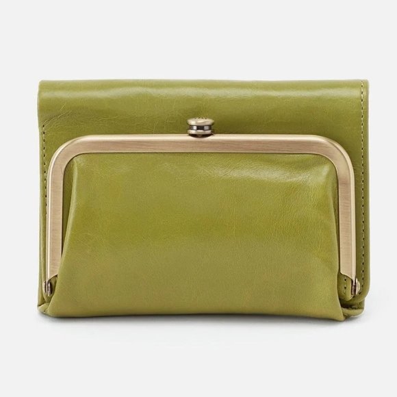 NWT New Hobo Robin Wallet Dark Citron Leather Retired Rare